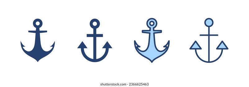 Ankersymbol-Vektorgrafik. Ankerzeichen und Symbol. Anchor-Marine-Ikone.
