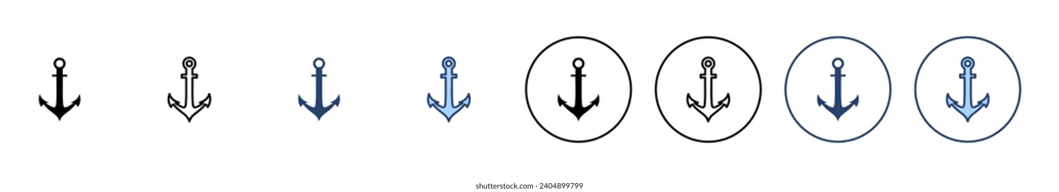 Anclaje vectorial de icono. Signo y símbolo de delimitador. Icono marino de anclaje.