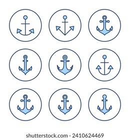 Anchor icon vector. Anchor sign and symbol. Anchor marine icon.