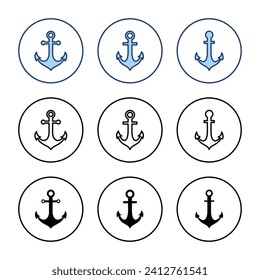 Anchor icon vector. Anchor sign and symbol. Anchor marine icon.