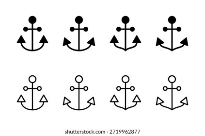 Vector de icono de ancla. Signo de ancla y símbolo. Ancla el icono marino.