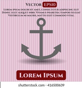 icono de ancla símbolo vector de pesos planos jpg sitio web de la aplicación