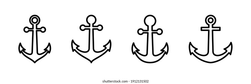 Anchor icon vector. Anchor symbol logo. Anchor marine icon.