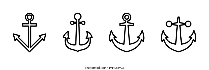 Anchor icon vector. Anchor symbol logo. Anchor marine icon.