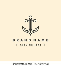 Anchor icon vector. Anchor symbol logo. Anchor marine icon.
