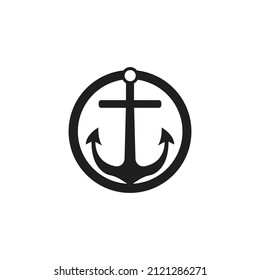 Anchor icon vector symbol logo. Anchor marine icon template