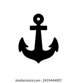 Anclaje vectorial de icono. Logo del símbolo de ancla. Icono marino de anclaje.
