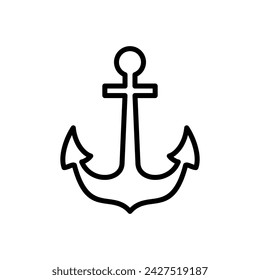 Icono de ancla vector. Logotipo de símbolo de anclaje. Icono de ancla marina.