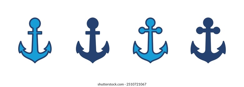 Vektor des Ankersymbols. Logo des Ankersymbols. Anker Marine Ikone.