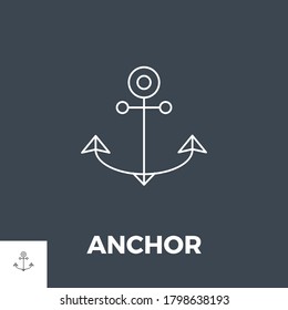 Vector de iconos de anclaje. Icono de línea delgada. Aislado en fondo negro. Ilustración vectorial.