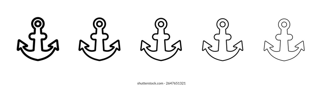 anchor icon vector thin outline style sign