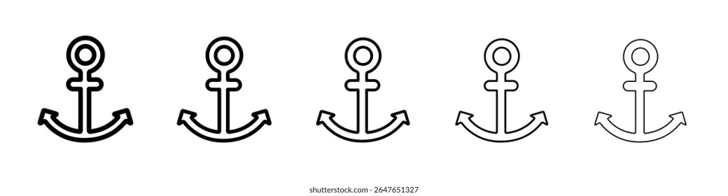 anchor icon vector thin outline style sign
