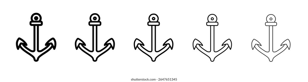 anchor icon vector thin outline style sign
