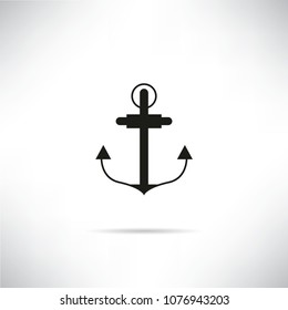 anchor icon in white gray background