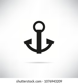 anchor icon in white gray background