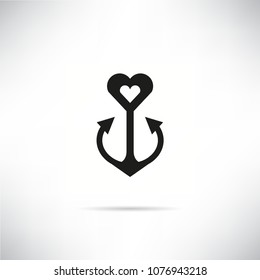 anchor icon in white gray background