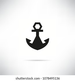 anchor icon in white gray background