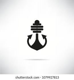 anchor icon in white gray background