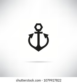 anchor icon in white gray background