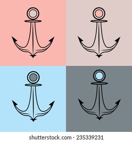 Anchor Icons on the Backgrounds of different colors 