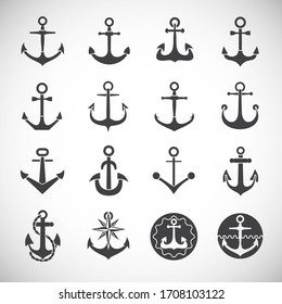 Anchor icons set on background for graphic and web design. Creative illustration concept symbol for web or mobile app.