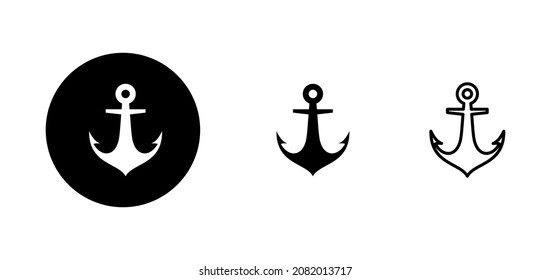 Anchor icons set. Anchor sign and symbol. Anchor marine icon.