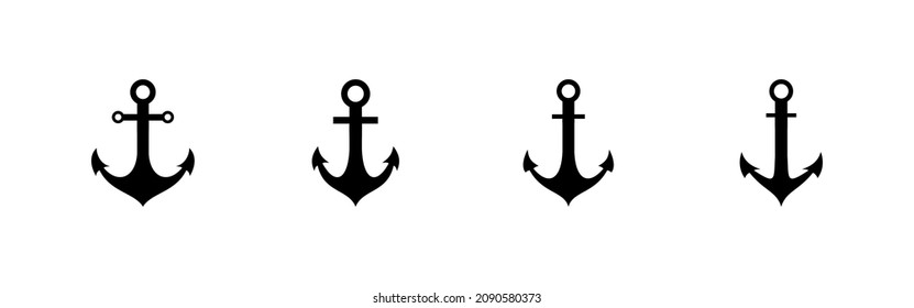 Anchor icons set. Anchor sign and symbol. Anchor marine icon.