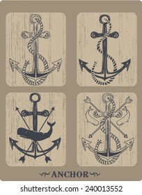  anchor icons set ,vector illustration