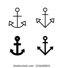 Anchor icons vector. Anchor sign and symbol. Anchor marine icon.