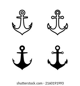 Anchor icons vector. Anchor sign and symbol. Anchor marine icon.