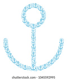 Anchor illustration created in the combination of anchor design elements. Vector iconized composition done from simple items.