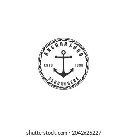 anchor illustration logo on white background