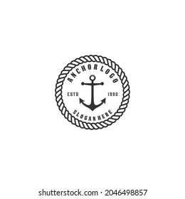 anchor illustration logo on white background