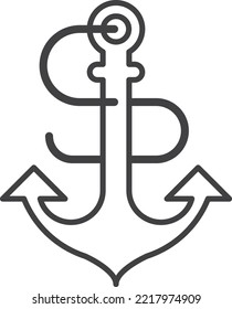 anchor illustration in minimal style isolated on background