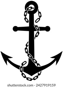 anchor illustration rope icon of chain logo ship vector nautical ocean or navy marine lifebuoy sea sailor badge heraldic sail boat captain maritime vessel shield adventure seafarer trident graphic