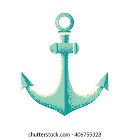 Anchor illustration. Vintage design with grain effect. Eps10 vector illustration.