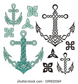 Anchor illustrations inspired from Celtic knot designs.