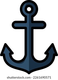 anchor ilustration with filled outline