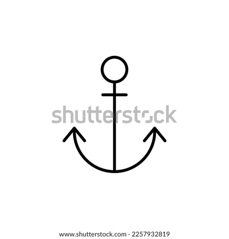 Anchor Isolated Line Icon. Editable stroke. Vector sign for adverts, stores, shops, articles, UI, apps, sites. Minimalistic sign drawn with black line