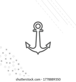 icono de línea aislada de anclaje para web y móvil
