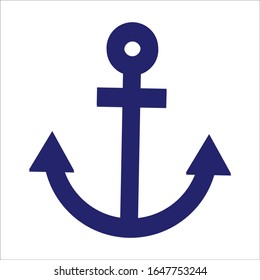 Anchor of isolated on white background. Flat design. Vector illustration. No transparency.