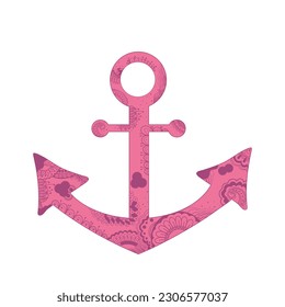 Anchor isolated on white background. Vector illustration.