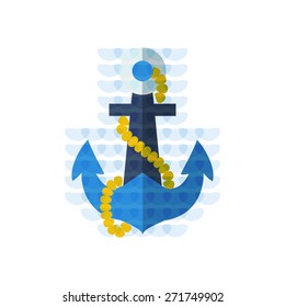 anchor isolated on white background. flat style. vector illustration