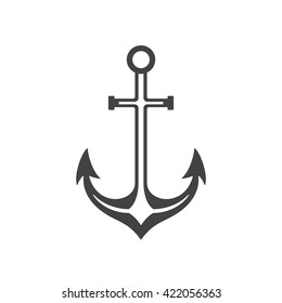 Anchor Isolated on white background vector icon in retro style. Can be used for logo or badge.