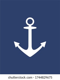 ilustración vectorial de anclaje sobre fondo azul marino