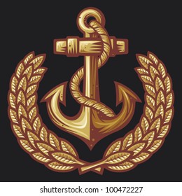 anchor and laurel wreath badge (navy blazer sign)