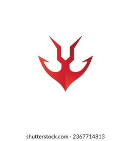 Diseño del logotipo de la letra de ancla V. Icono de delimitador