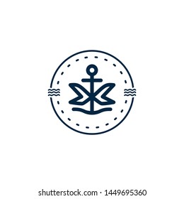 anchor letter x vector logo template