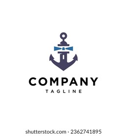 Anchor light house logo icon vector template.eps