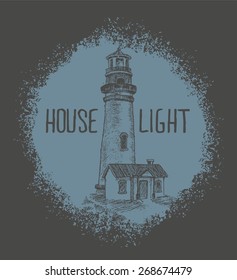 anchor and light house vector